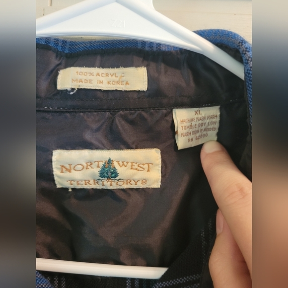 Northwest Territory Blue and Black Flannel Button Down Shirt - Picture 3 of 4